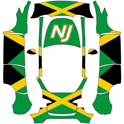 Ямайский флаг NJ 2 (Jamaican flag NJ 2) – оклейка Tesla Model Y