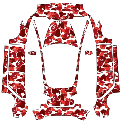 Красный Bape (Red bape) – оклейка Tesla Model 3