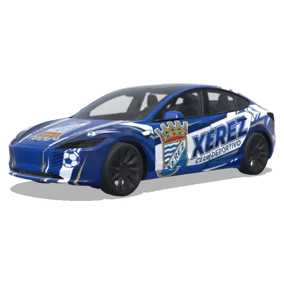 Херес КД (Coche del XEREZ CLUB DEPORTIVO) – оклейка Tesla Model 3
