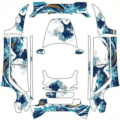 Hokusai Die Große Welle (Hokusai's The Great Wave off Kanagawa) – Tesla Model 3 Wrap