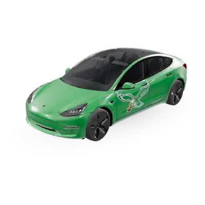Go Birds Kelly Green (Go birds Kelly green) – covering Tesla Model 3
