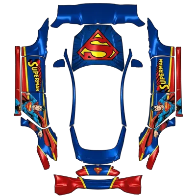 Superman Course (Superman race car) – covering Tesla Model S