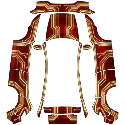 Tron red and golden – Tesla Model Y wrap
