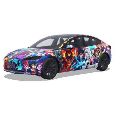 Nerd Anime Auto (pick nerdy anime car) – Tesla Model 3 Wrap