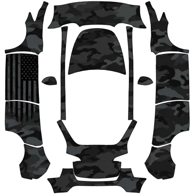 Темный камуфляж США (Dark Camo America) – оклейка Tesla Model Y