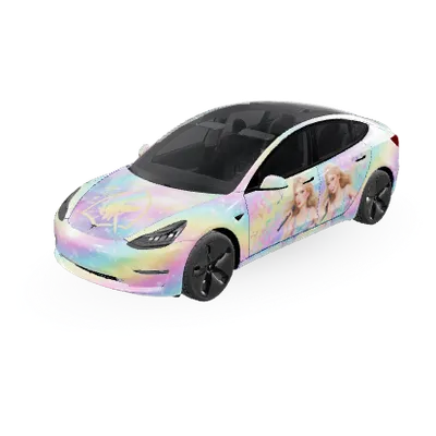 レインボー・ユニコーン・エルサ (Rainbow unicorn swift elsa) – テスラ Model 3 ラッピング