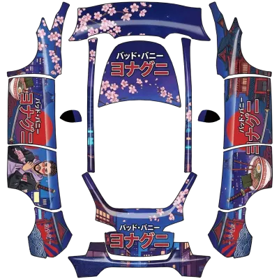 バッドバニー ヨナグニ (bad bunny yonaguni) – テスラ Model Y ラッピング
