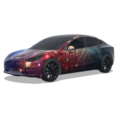 Stranger Things Poster (手绘风格的怪奇物语海报) – Tesla Model 3 wrap
