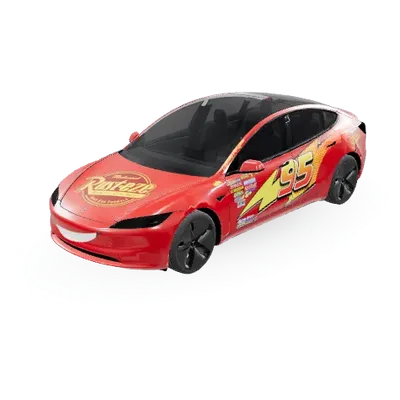 Молния Маккуин (Saetta Mcqueen) – оклейка Tesla Model 3