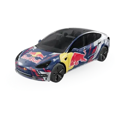 Red Bull – covering Tesla Model 3