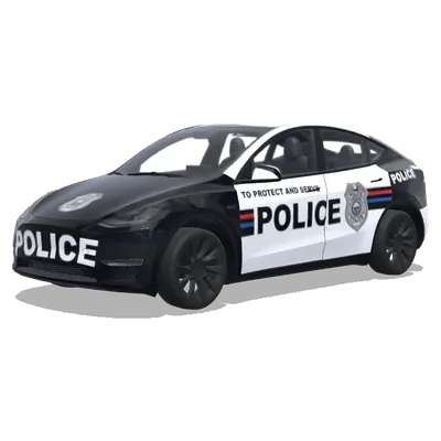 Чёрно-белая полиция – оклейка Tesla Model Y