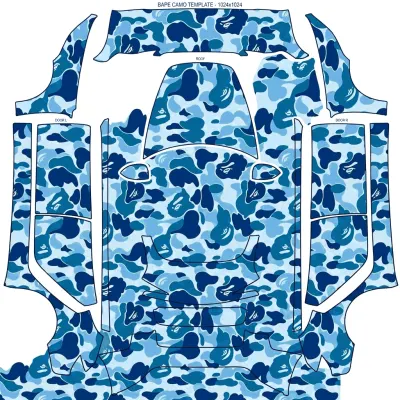 Bape Camo Blue – оклейка Tesla Model 3