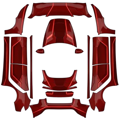Tron Ares motorcycle in red – Tesla Model 3 wrap