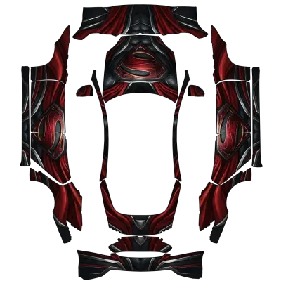 Costume Superman (Superman suit) – covering Tesla Model S