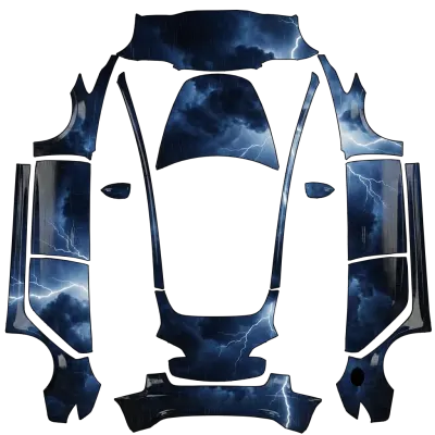 Ciel nocturne orageux (night stormy sky theme) – covering Tesla Model 3