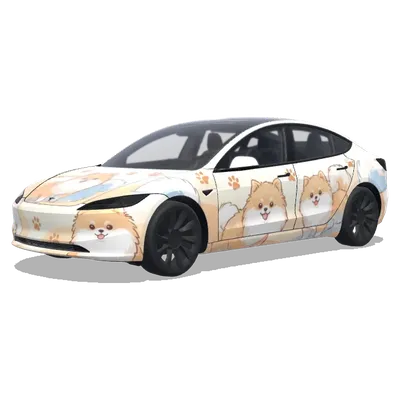 Pomeranian (博美) – Tesla Model 3 wrap