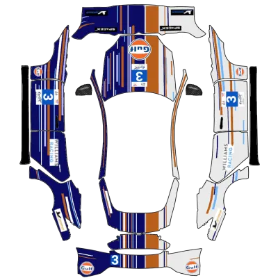 Gulf Lackierung (Gulf Livery Tribute) – Tesla Model S Wrap