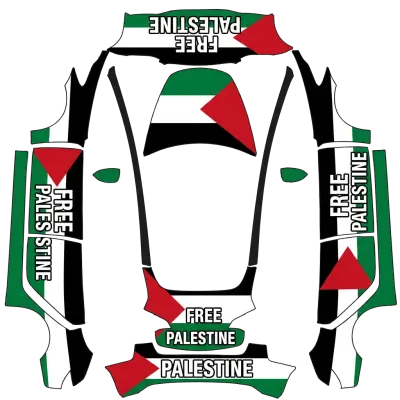 Palestine Libre (Free Palestine) – covering Tesla Model 3