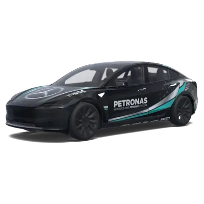 black mercedes f1. – Tesla Model 3 wrap