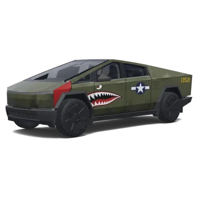 Militärische Haifischzähne – Tesla Cybertruck Wrap
