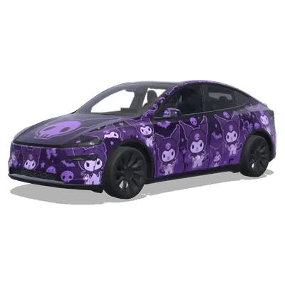 Kuromi Lila mit Symbol (kuromi add symbol to hood. Colors: purple.) – Tesla Model Y Wrap