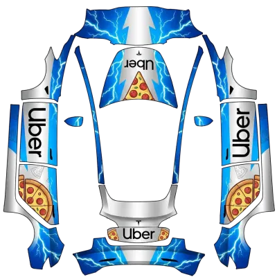 Пицца (pizza) – оклейка Tesla Model 3