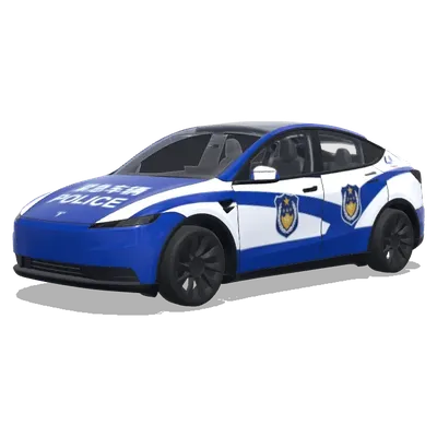 Rayures de badge de police bleu et blanc (警车涂装，蓝白条纹，官方徽章和紧急车辆标记) – covering Tesla Model Y