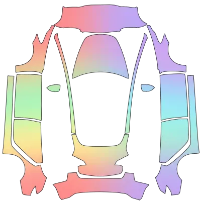 파스텔 옴브레인 (Pastel Ombre Rainbow) – 테슬라 Model 3 랩핑