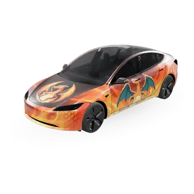 Dracaufeu (Charizard) – covering Tesla Model 3