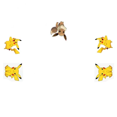 イーブイとピカチュウ (EeveeHoodPikachuDoor) – テスラ Model Y ラッピング