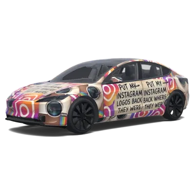 Instagram Logos (put mu instagram logos back where they were.) – Tesla Model 3 Wrap