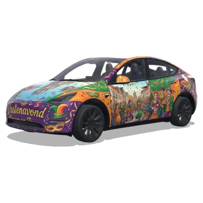 Peperbus Vastenavond (Design one with the Peperbus in Vastenavond style) – Tesla Model Y Wrap
