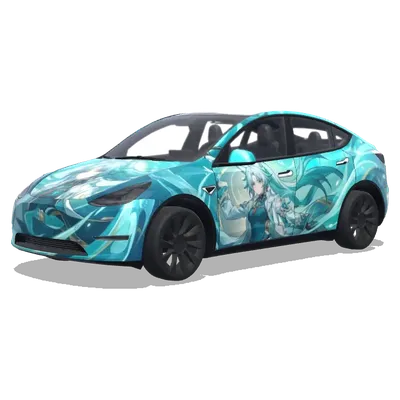 Feixiao from Honkai Star Rail with turquoise – Tesla Model Y wrap
