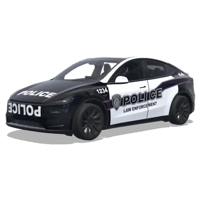 Schwarz-Weiß-Polizei 1234 – Tesla Model Y Wrap