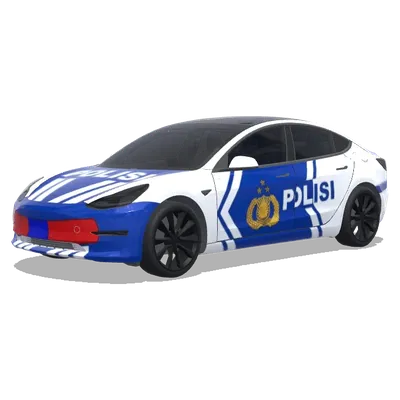Police indonésienne blanche (indonesian police car, white design) – covering Tesla Model 3