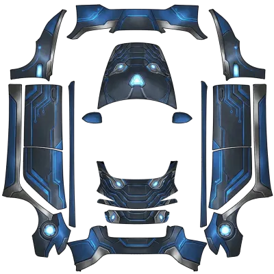 Iron Man Blau (Ironman Blue) – Tesla Model 3 Wrap