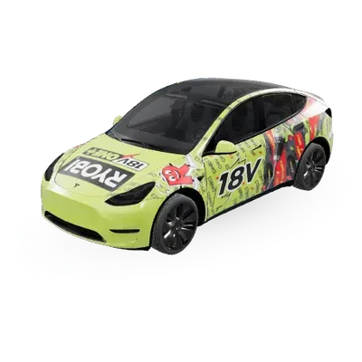 Ryobi 18v One+ – оклейка Tesla Model Y