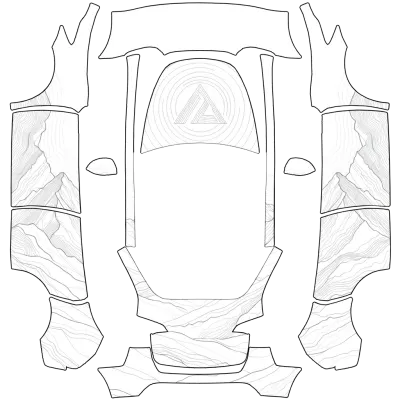 Контурные горы (Contour simple mountains) – оклейка Tesla Model Y