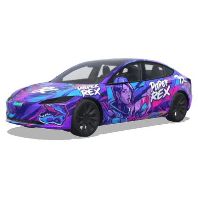 Valorant PRX Team (ValorantのプロチームのPRXのラッピング作って) – Tesla Model 3 wrap