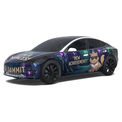 ダンジョンズ・オブ・ザ・デッド プリンセスドーナツ (Dungeon Crawler Carl, Princess Donut Quotes.) – テスラ Model 3 ラッピング