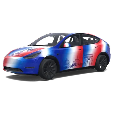 Французский триколор – оклейка Tesla Model Y