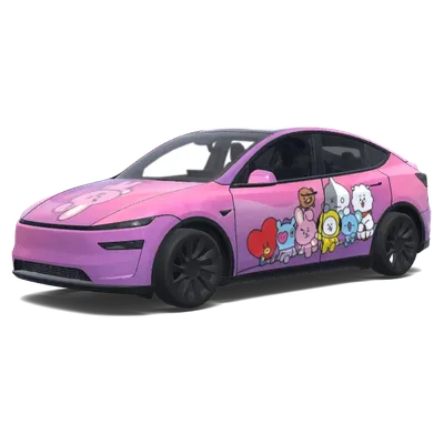 Pink Purple Bunny – Tesla Model Y wrap