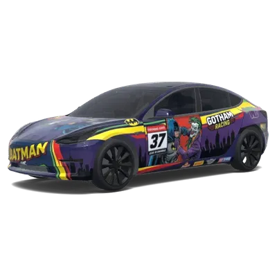 배트맨 조커 레이싱카 (Batman y joker peleando , coche de carreras.) – 테슬라 Model 3 랩핑