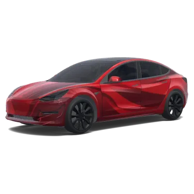 Мульти-красный сплиттер – оклейка Tesla Model 3