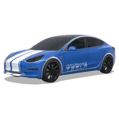 蓝色性能条纹 – 特斯拉 Model 3 涂装