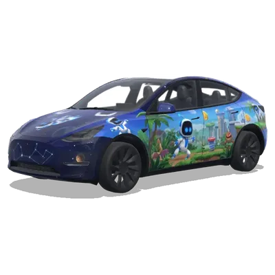 Astro Bot Thema (Astro bot themed, included gameplay elements.) – Tesla Model Y Wrap