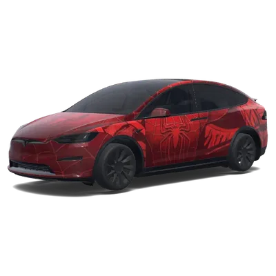 スパイダーマン (蜘蛛侠. Colors: red.) – テスラ Model X ラッピング