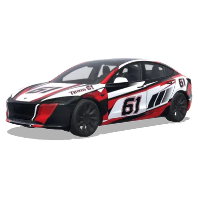 Team 61 (team 61. Colors: black, red.) – оклейка Tesla Model 3