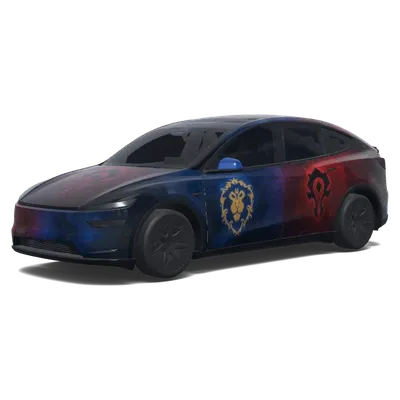 Logo Horde et Alliance (前盖用部落ogo，后盖是联盟logo，不是魔兽世界logo，后视镜一边是联盟蓝，一边是部落红) – covering Tesla Model Y L