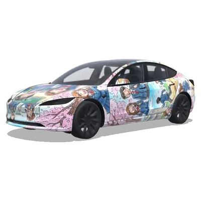 漫画同级生風 (漫画同级生的风格.) – テスラ Model 3 ラッピング